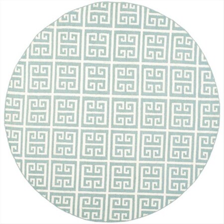 Safavieh 7 x 7 ft. Round Contemporary Dhurries- Blue and Ivory- Flatweave Rug DHU626A-7R
